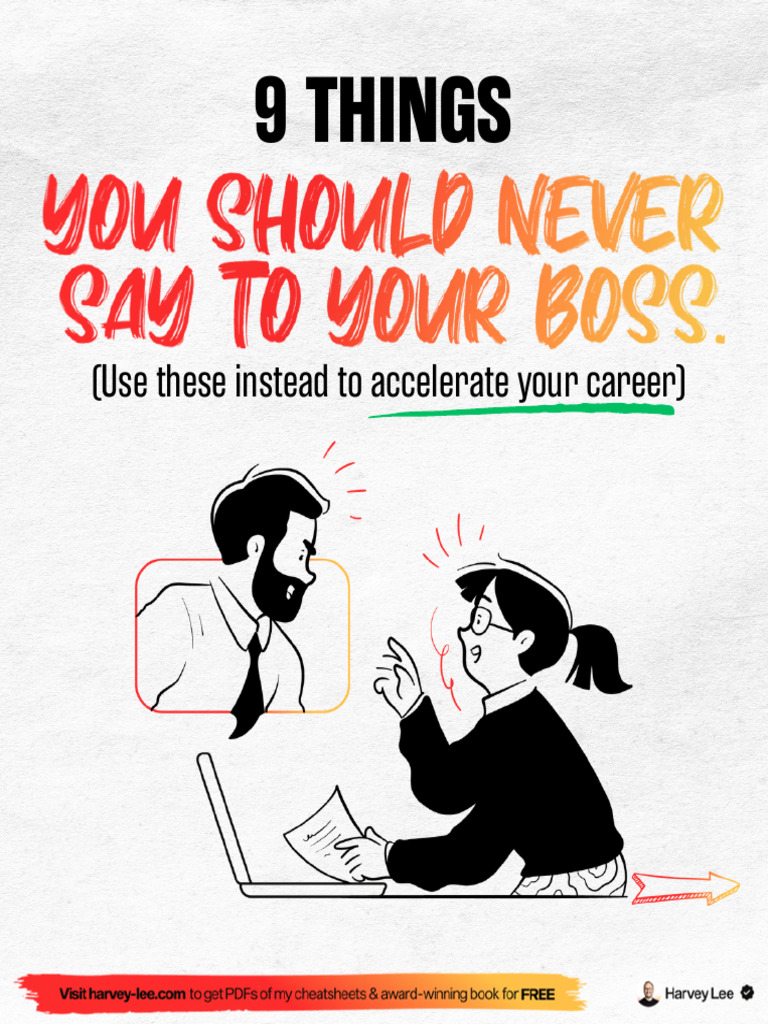 9 Things You Should Never Say To Your Boss PDF Psychology