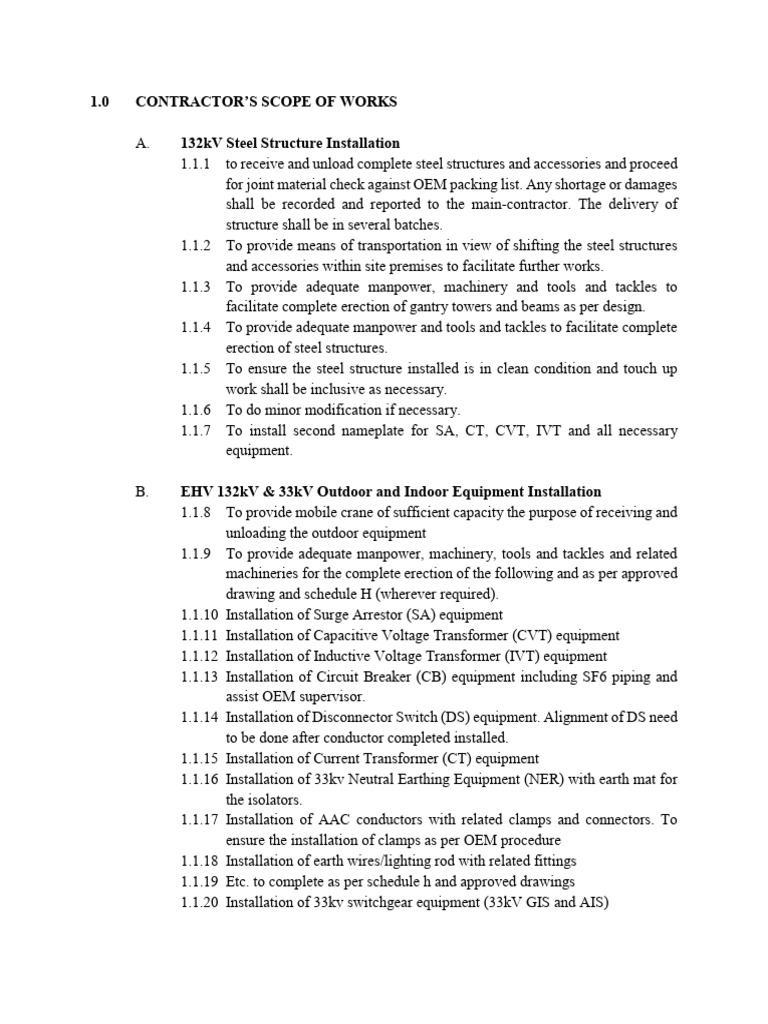 132kV EHV Equipment Installation Guide | PDF | Transformer | Electrical ...
