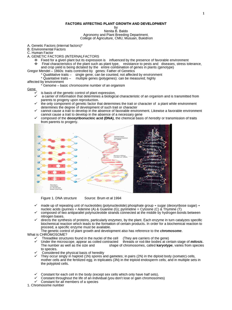 Factors Influencing Plant Growth | PDF | Ploidy | Dominance (Genetics)
