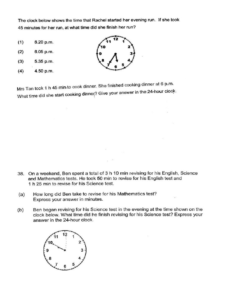 Math - Review Test 1 - Primary 4 | PDF