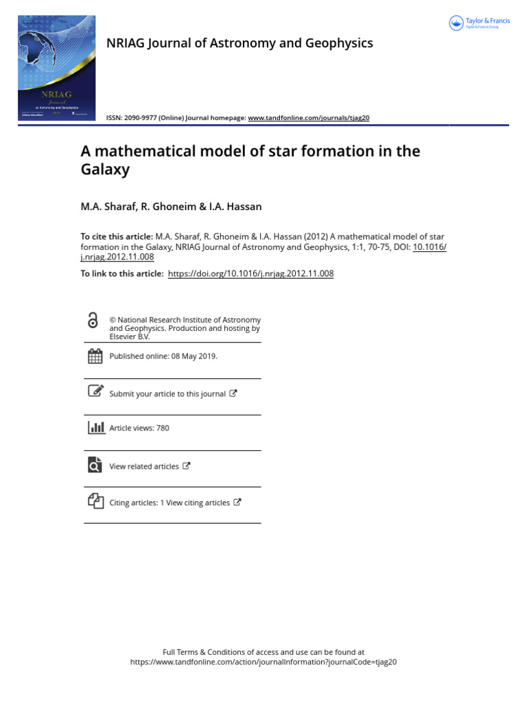 A Mathematical Model of Star Formation in The Galaxy | PDF | Stars ...