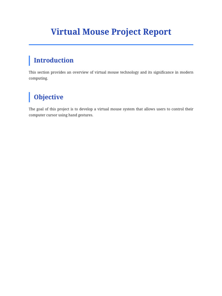 Virtual Mouse Project Report | PDF