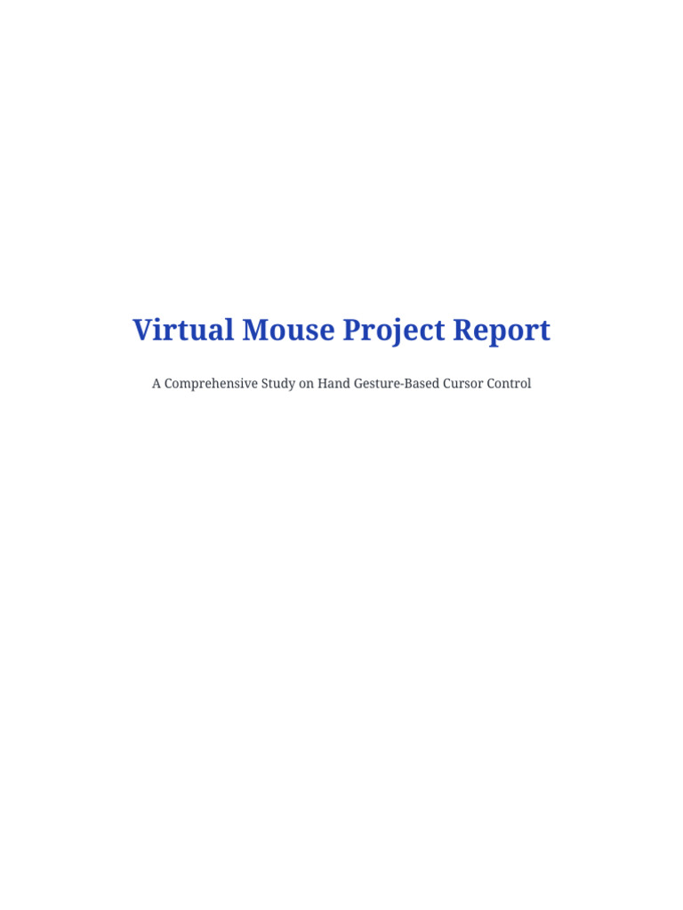 Virtual Mouse Project Report | PDF