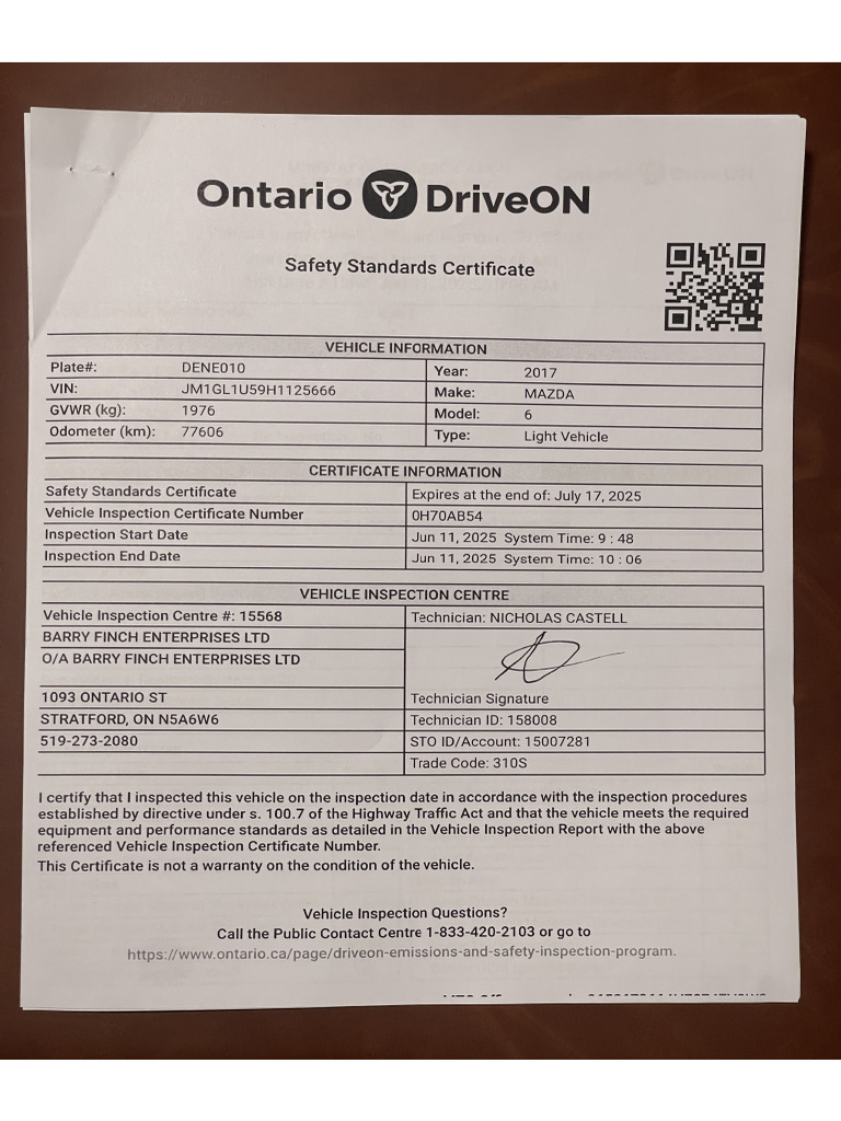 Safety Inspection Ontario | PDF