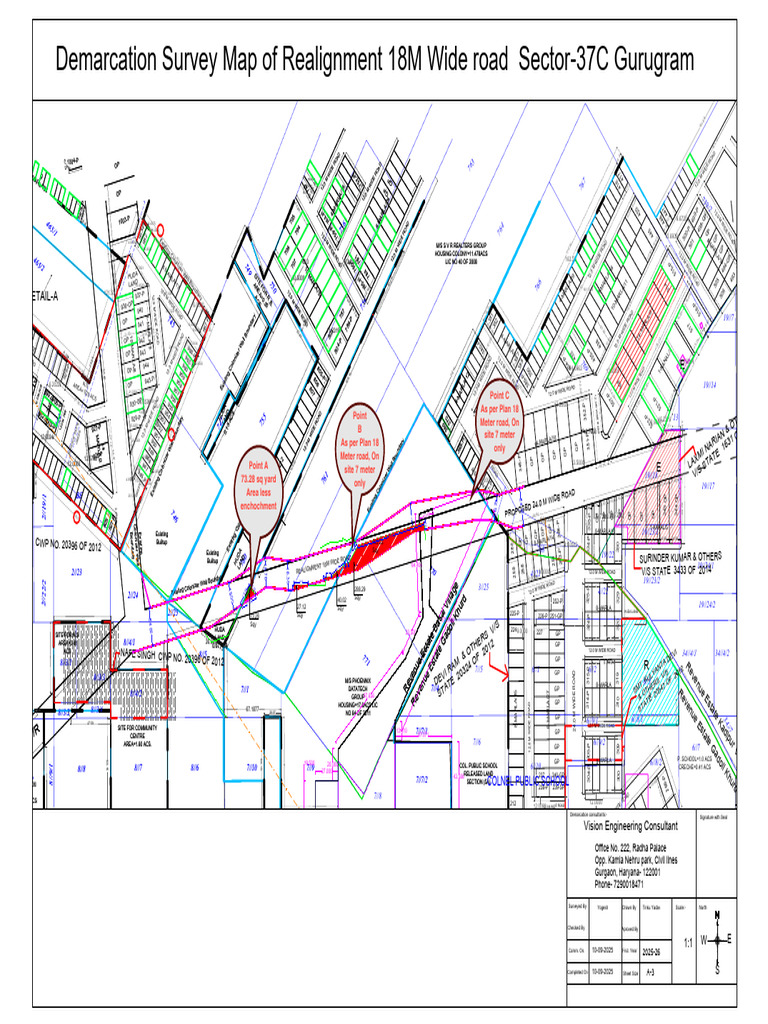 Demarcation Survey Map for Road Realignment | PDF