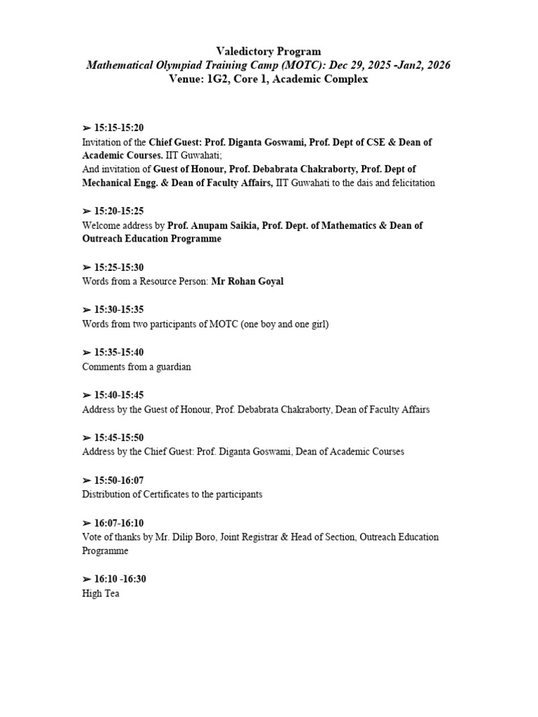 PDF Schedule MOTC | PDF