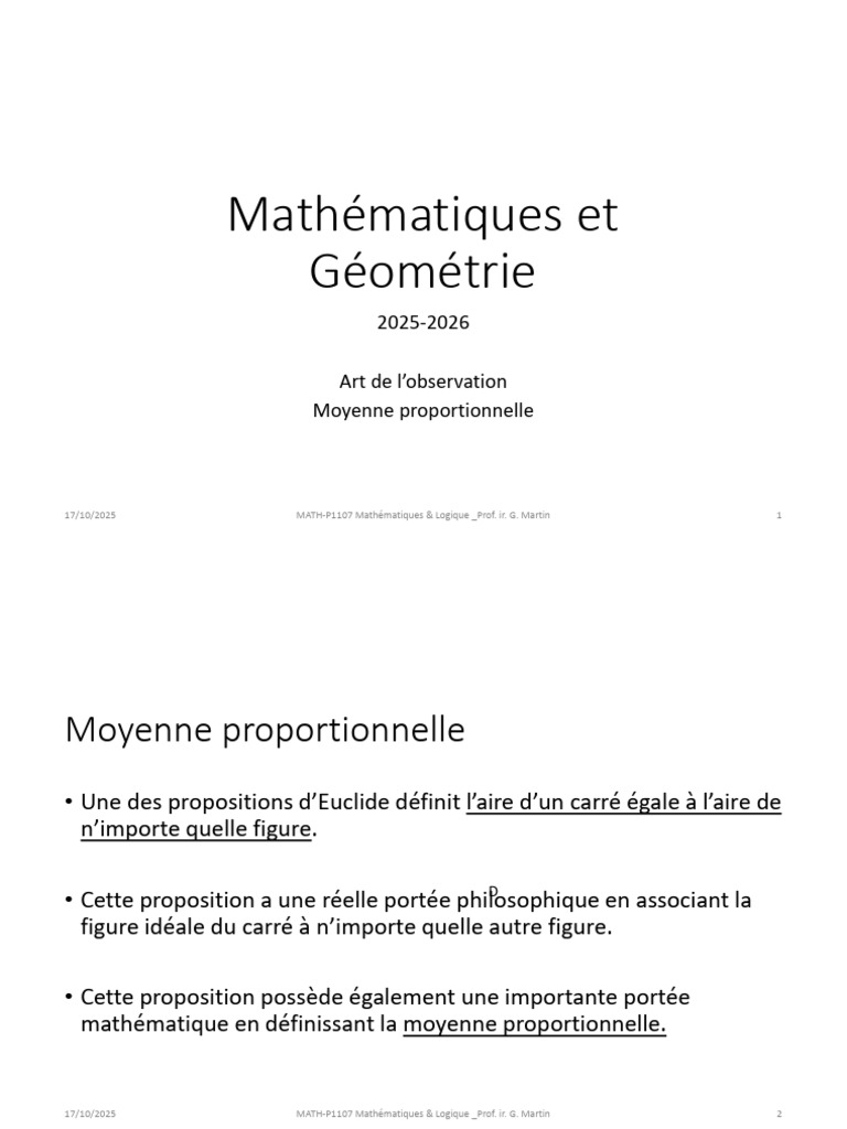 Moyenne Proportionnelle en Géométrie | PDF | Zone | Triangle