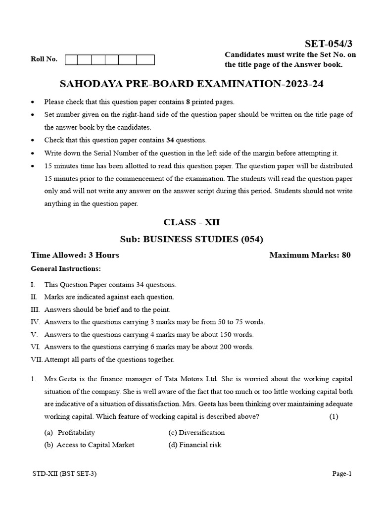Assignment - BST - QP SET - 3 | PDF | Organizational Structure | Market ...