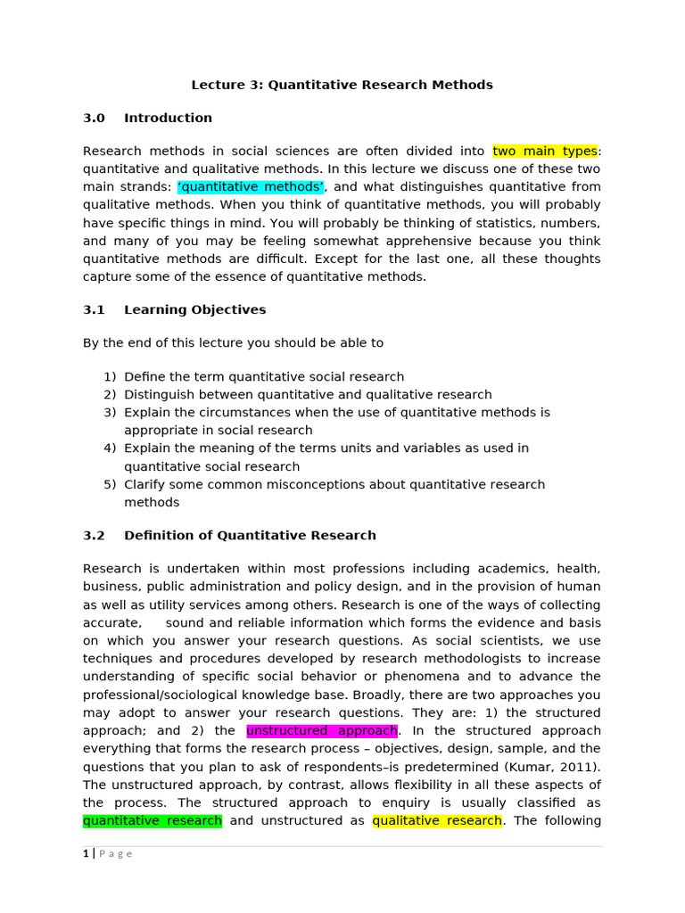 Understanding Quantitative Research Methods | PDF | Quantitative ...