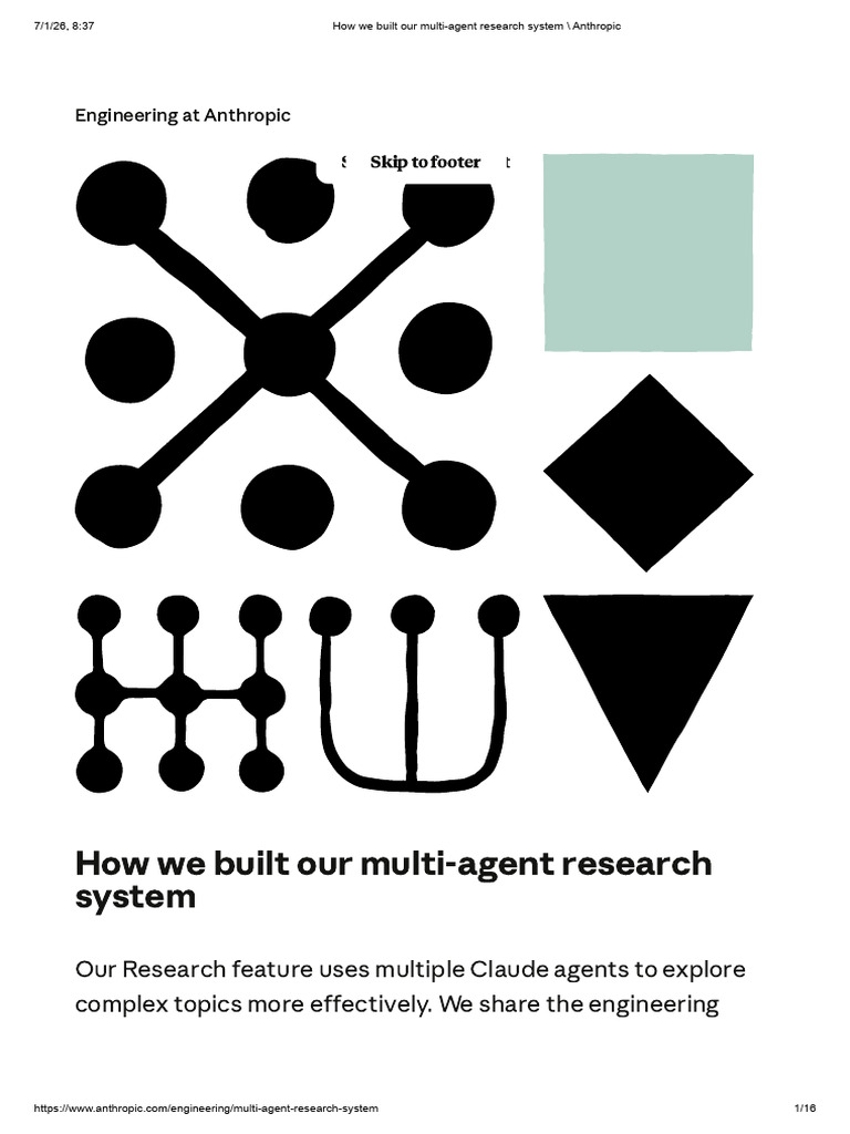 How we built our multi-agent research system _ Anthropic | PDF | Artificial  Intelligence | Intelligence (AI) & Semantics