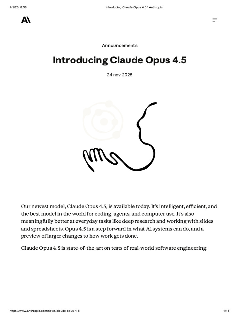 Claude Opus 4.5: AI Model Launch | PDF | Computing