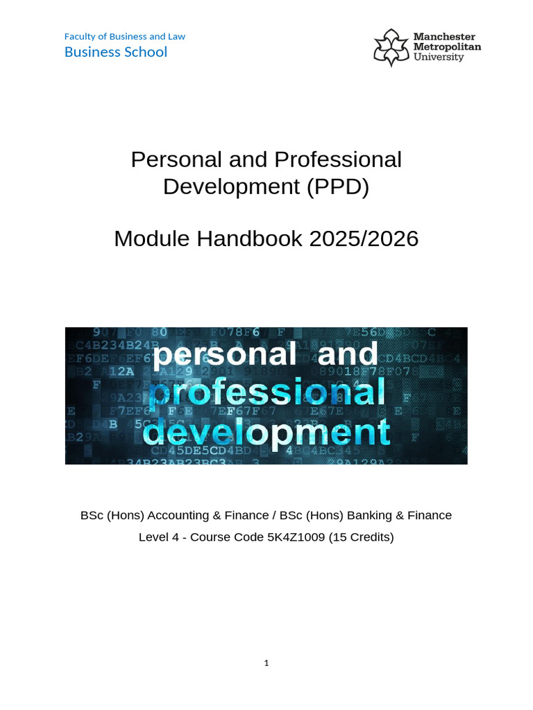 PPD Module Handbook 2025-2 | PDF | Lecture | Behavior Modification