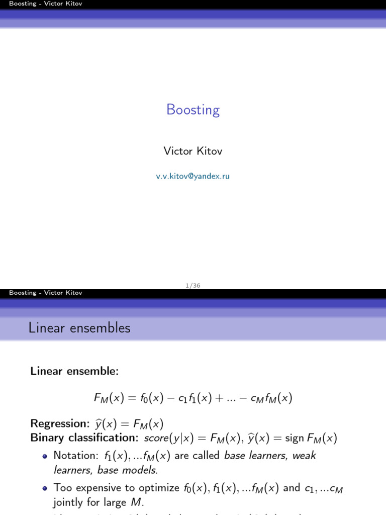 Boosting Techniques by Victor Kitov | PDF | Applied Mathematics ...