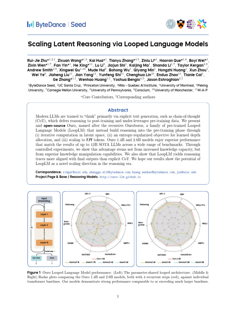 Looped Language Models for Efficient Reasoning | PDF | Applied Mathematics