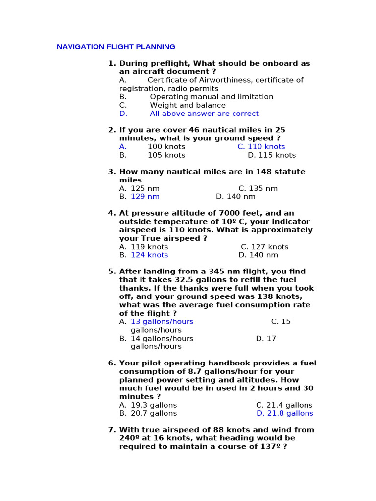 Flight Planning and Navigation Essentials | PDF | Airspeed | Aircraft