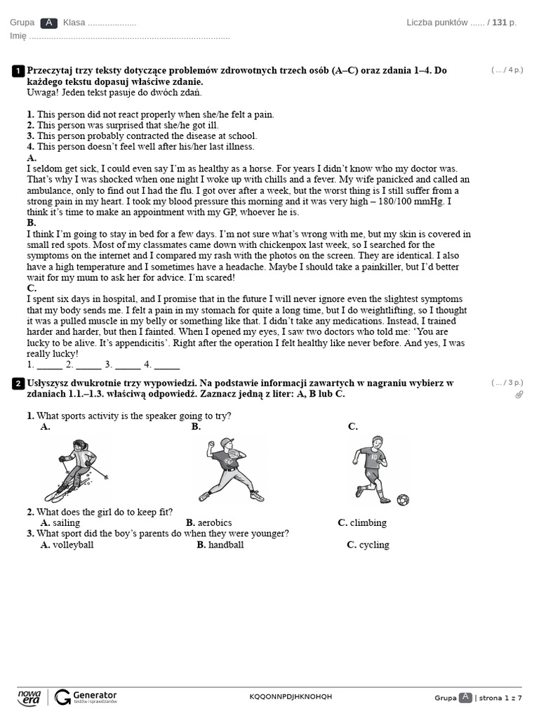 Health Issues and Responses Exercise | PDF | Common Cold