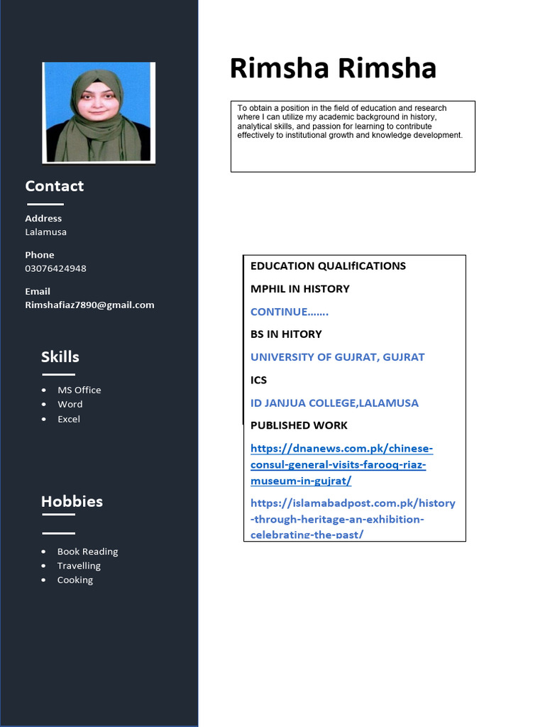 Rimsha Rimsha: Contact | PDF