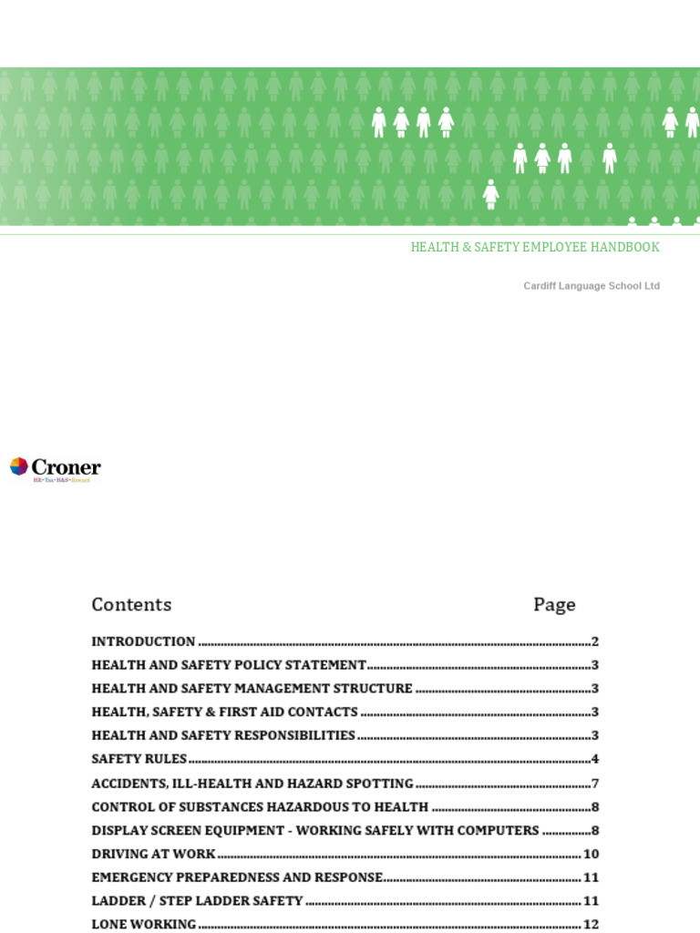 Health & Safety Handbook for Employees | PDF | Occupational Safety And ...