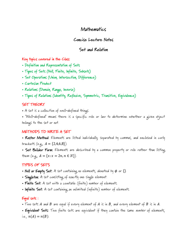Sets | PDF | Set (Mathematics) | Mathematics