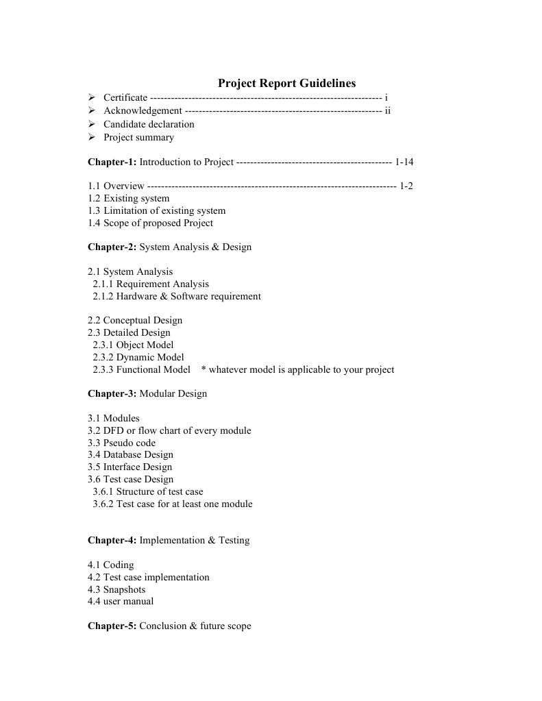 Project Report Structure and Guidelines | PDF | Technology & Engineering
