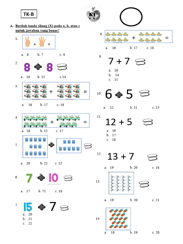 Print Soal MTK TK B | PDF