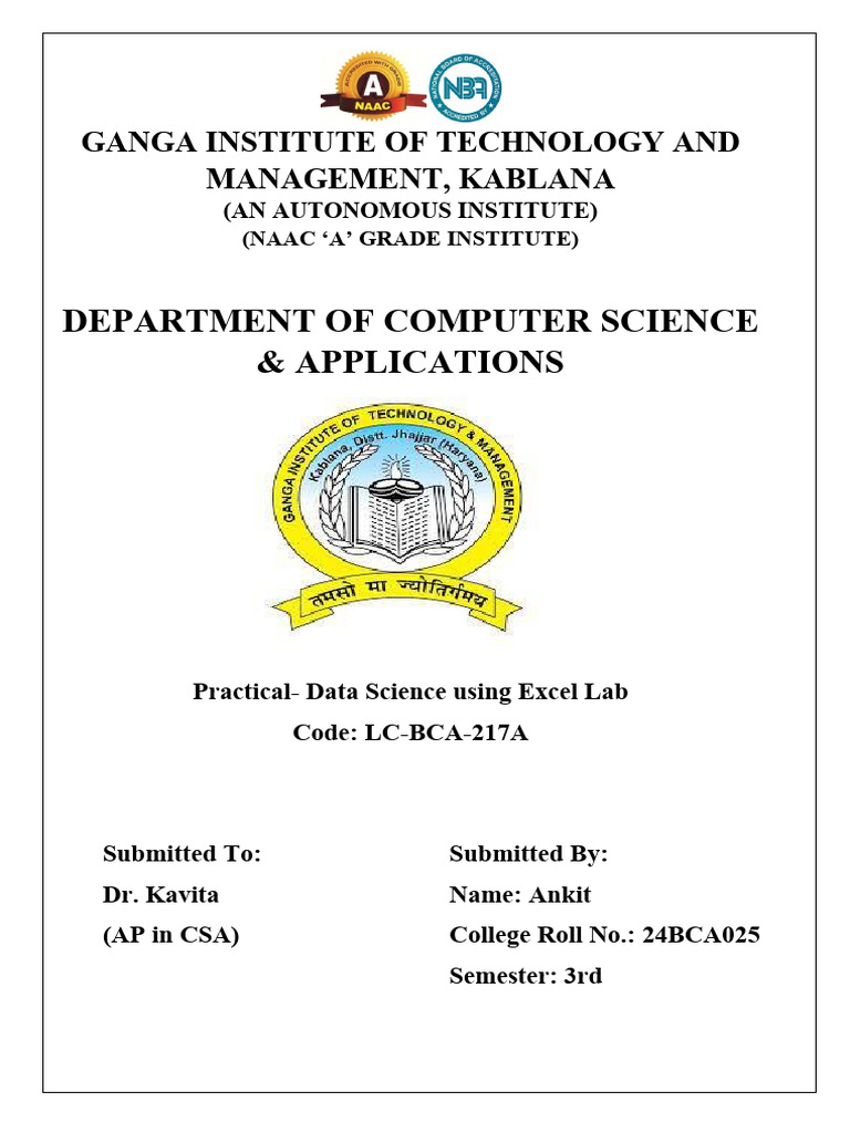 Data Science Practical Lab Report | PDF