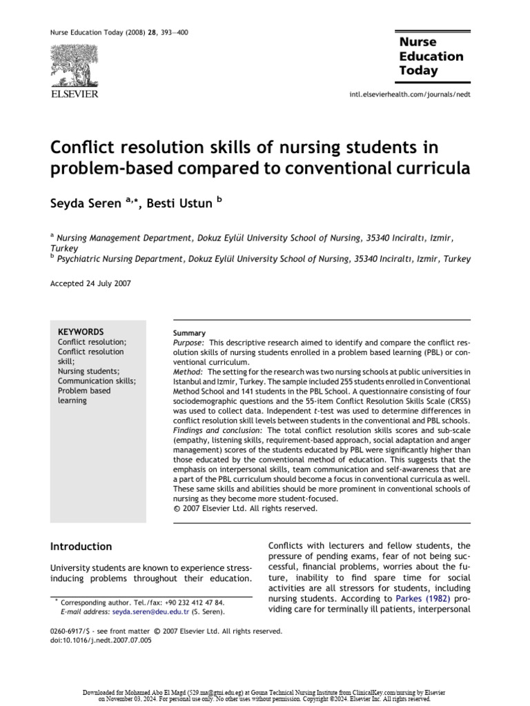 1-s2.0-S0260691707001128 Conflict Resolution Scale | PDF | Psychology ...