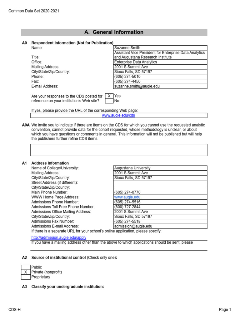 Common Data Set 2020-2021 (1) | PDF | Sat | University And College ...