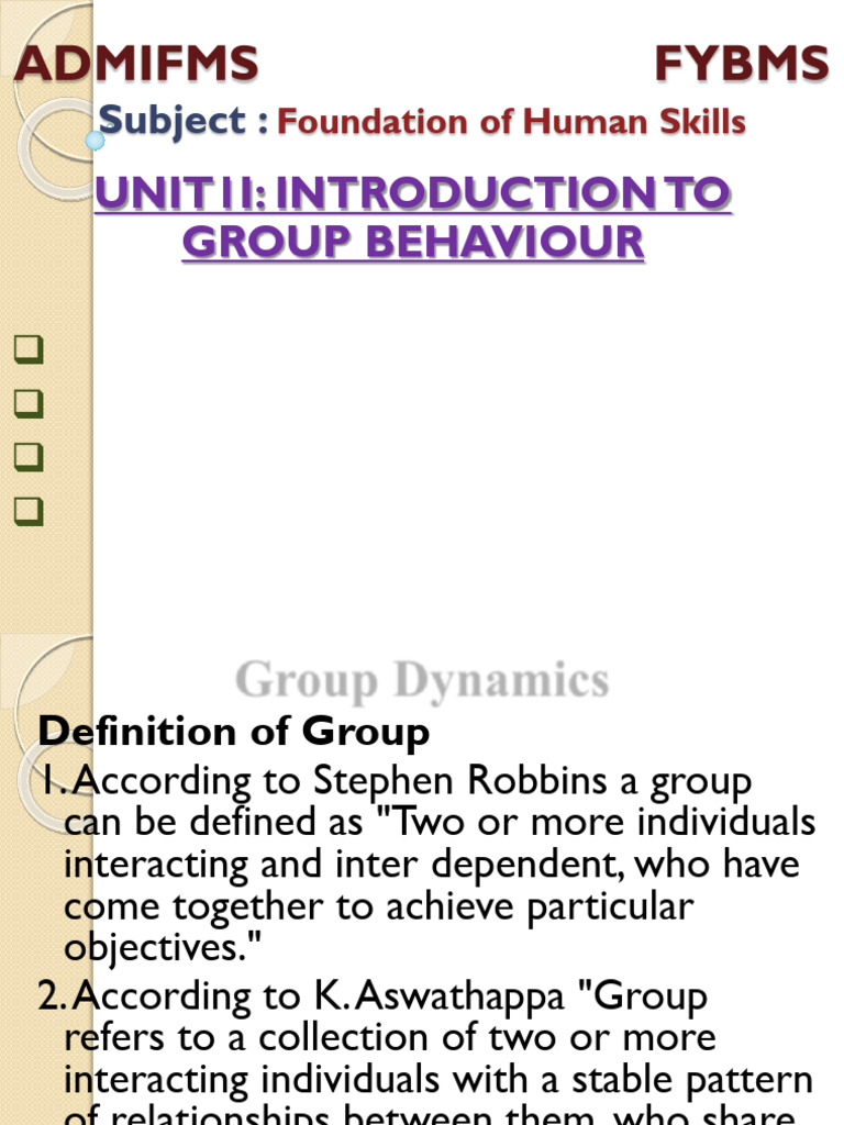 Understanding Group Behavior Dynamics | PDF | Goal | Performance Indicator
