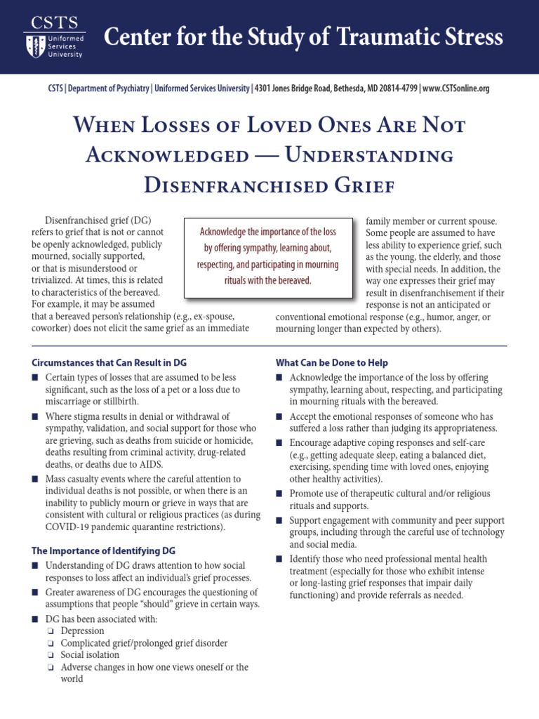 Understanding Disenfranchised Grief | PDF | Grief | Emotions