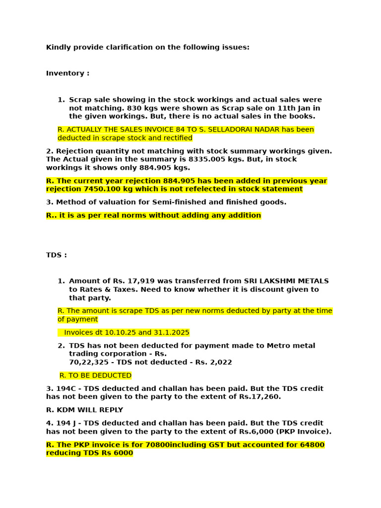 Clarification for Query Dt 17.11.25 | PDF