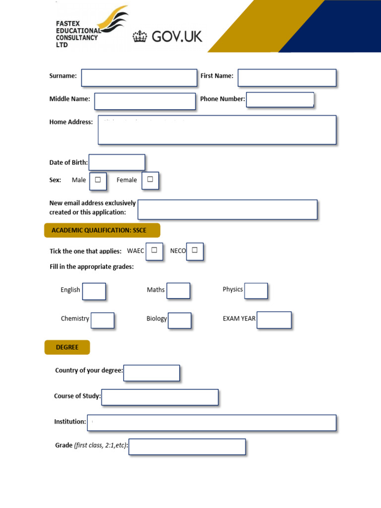 Student Application Form Template | PDF | University And College ...