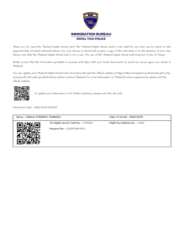 Thailand Digital Arrival Card Guide | PDF | International Law ...