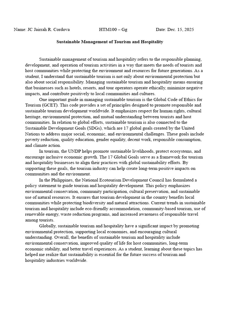 Sustainable Tourism and Cultural Impact | PDF | Tourism | Sustainability