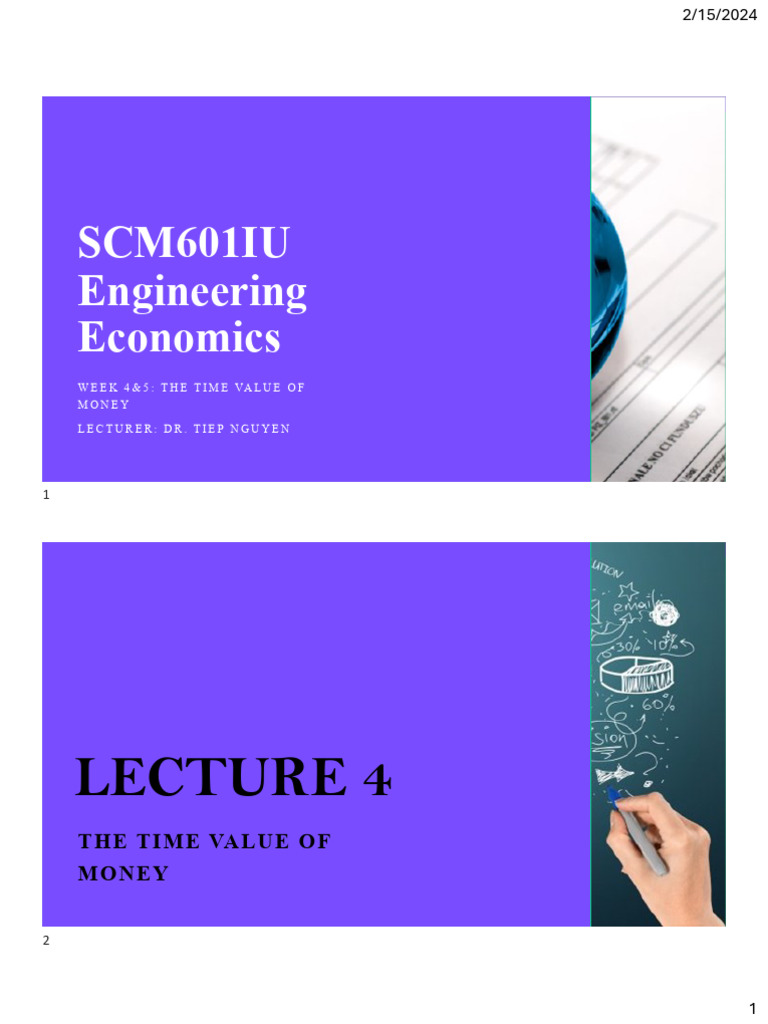 Time Value of Money in Engineering Economics | PDF | Interest ...