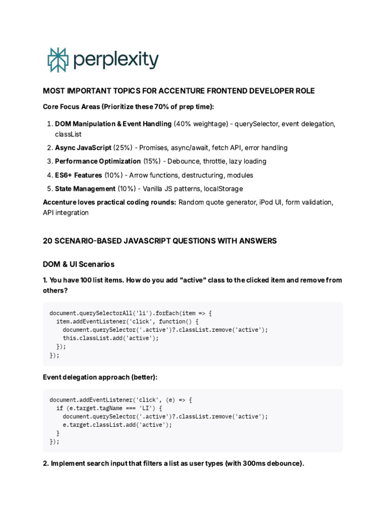 Essential JavaScript Skills for Accenture | PDF | Computer Programming ...