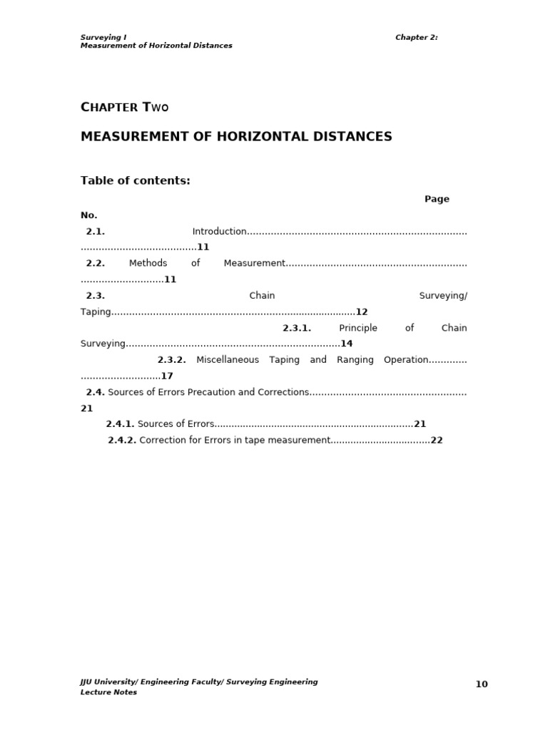 Horizontal Distance Measurement Methods | PDF | Surveying | Elasticity ...