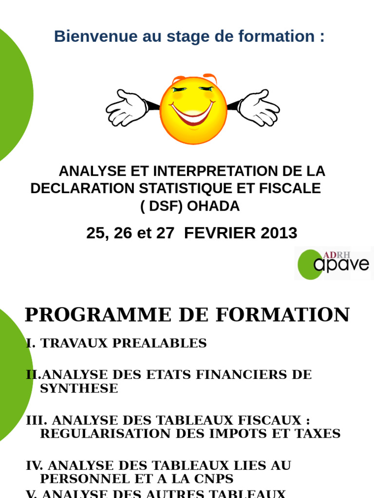 Formation sur la DSF et Analyse Financière | PDF | Revenu brut | Bilan ...