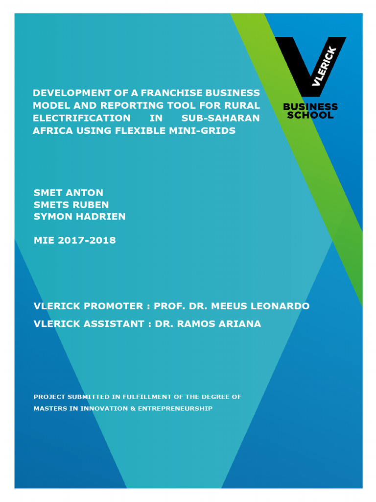 Franchise Model for Rural Electrification | PDF | Franchising | Business