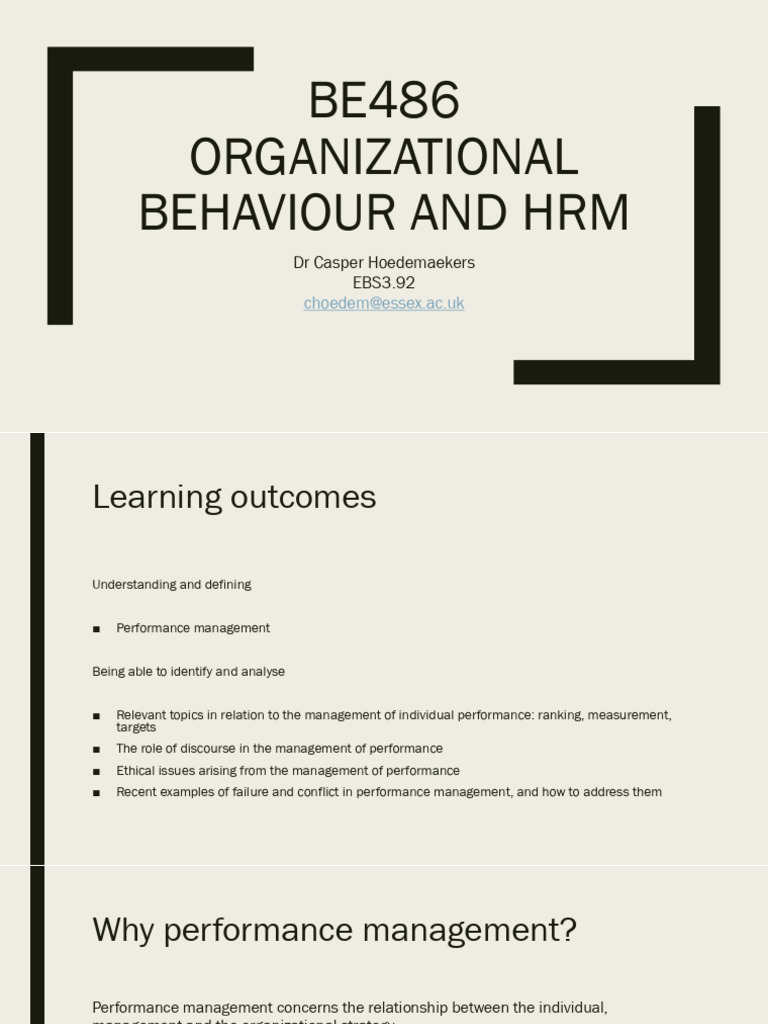 Lecture 4 BE486 2425 | PDF | Business | Social Psychology