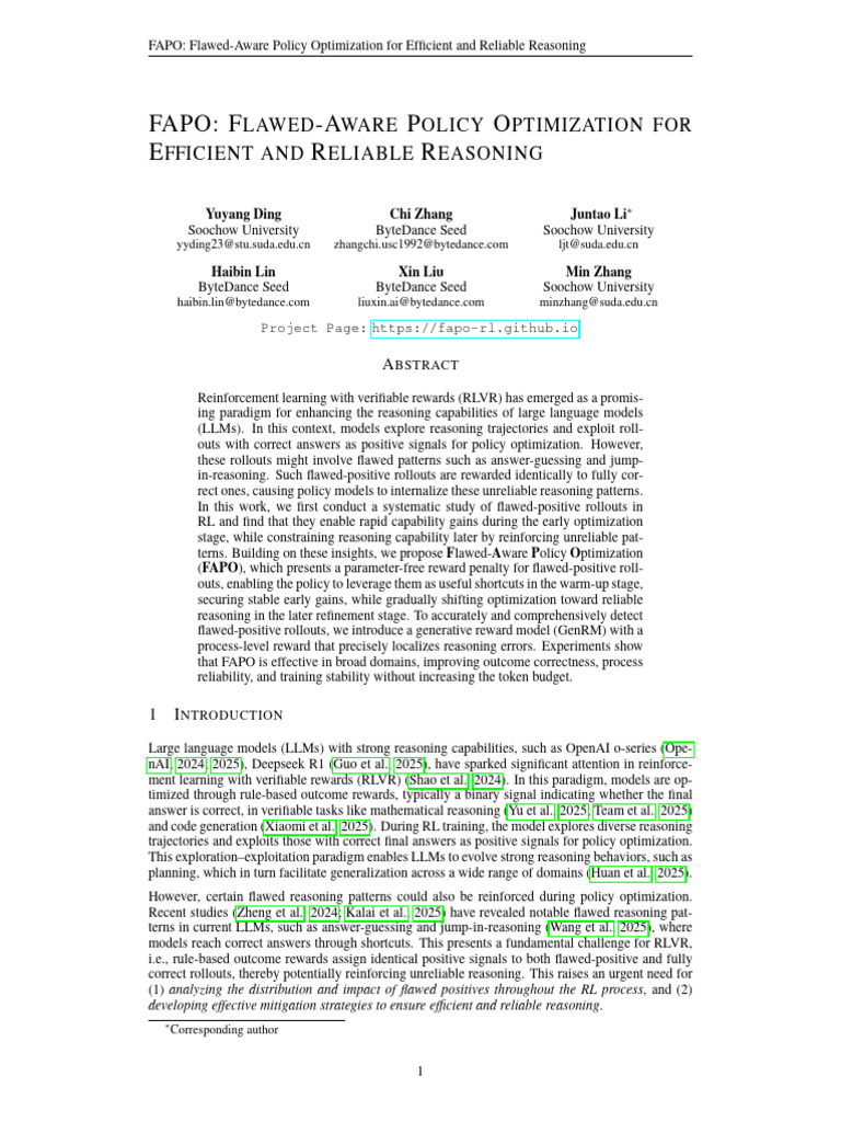 Flawed-Aware Policy Optimization for RL | PDF | Cognitive Science ...