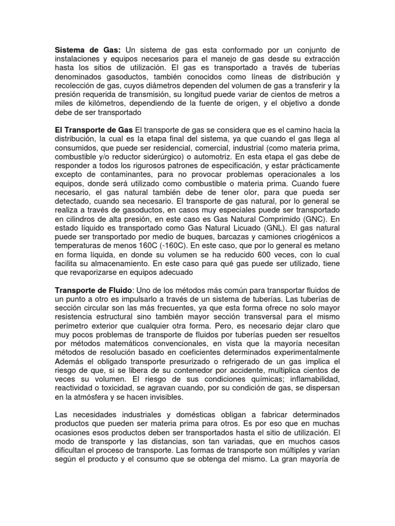Transporte de Gas Natural y Métodos | PDF | Gas natural | Gases