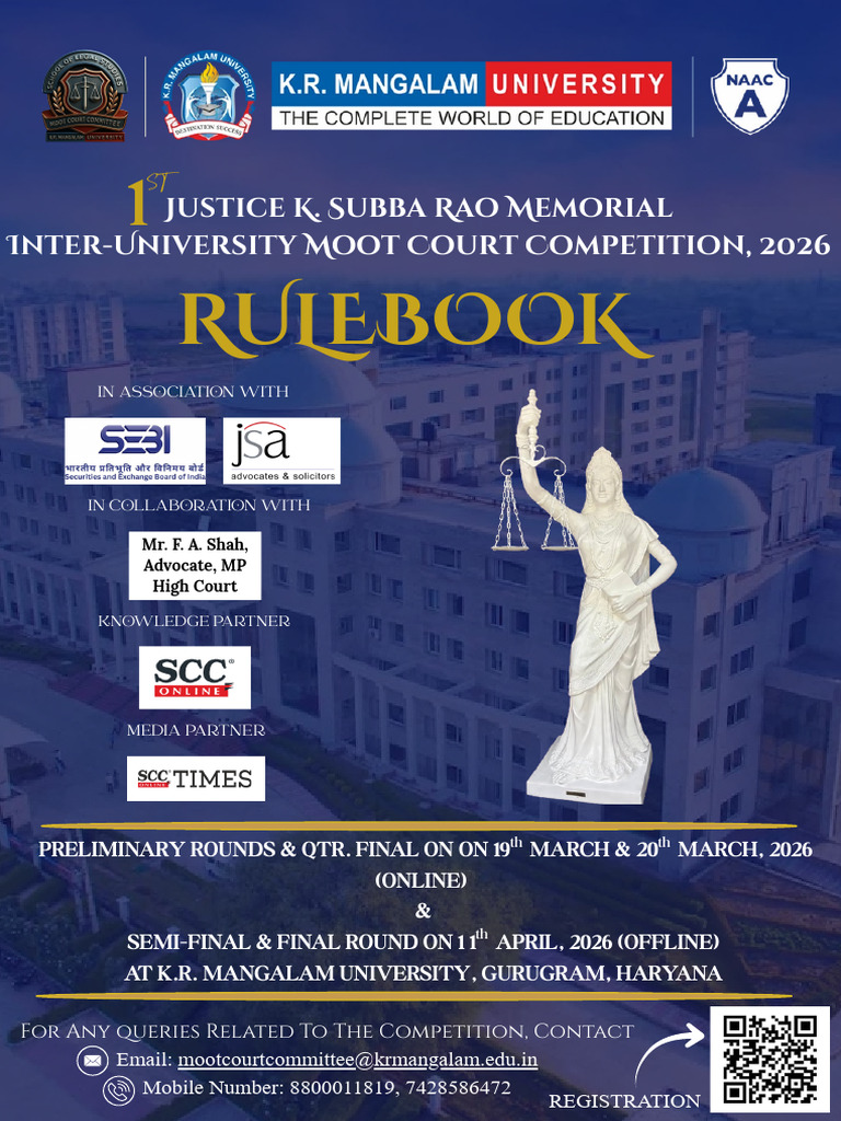 Justice K. Subba Rao Moot Court 2026 Rules | PDF | Accessibility