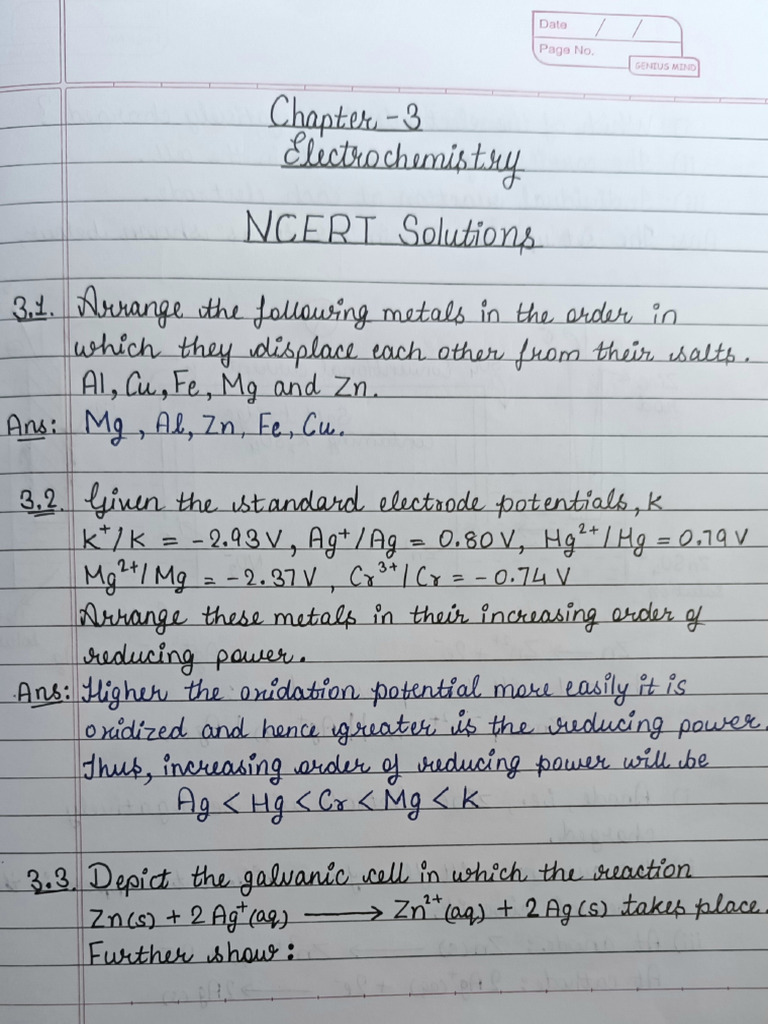 Chemistry ch-3 ncert solutions | PDF