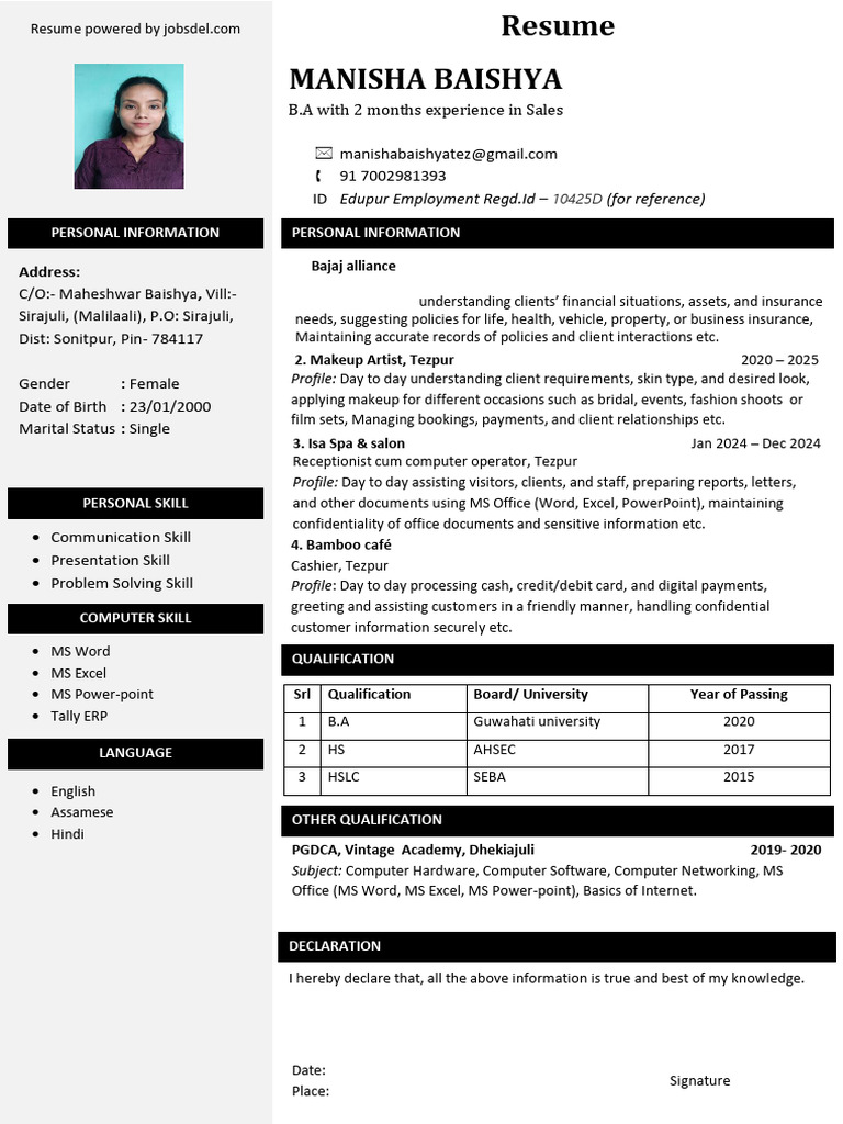Manisha Resume 1 | PDF | Computing