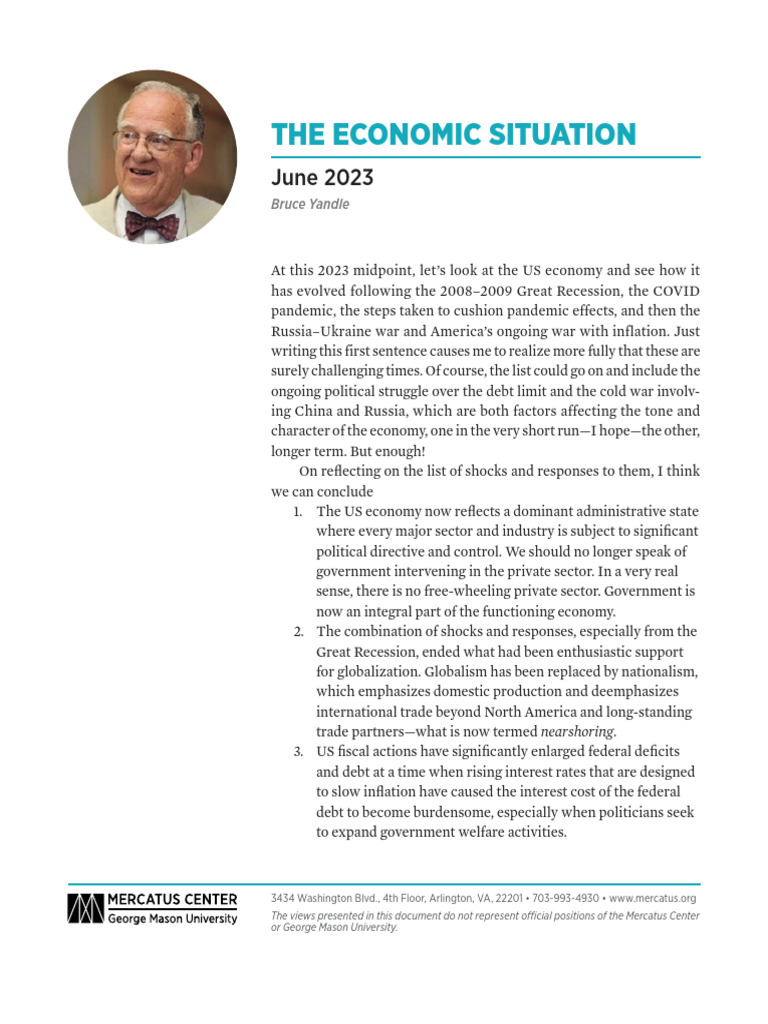 US Economic Outlook: Recession Risks 2023 | PDF | Recession | Money Supply