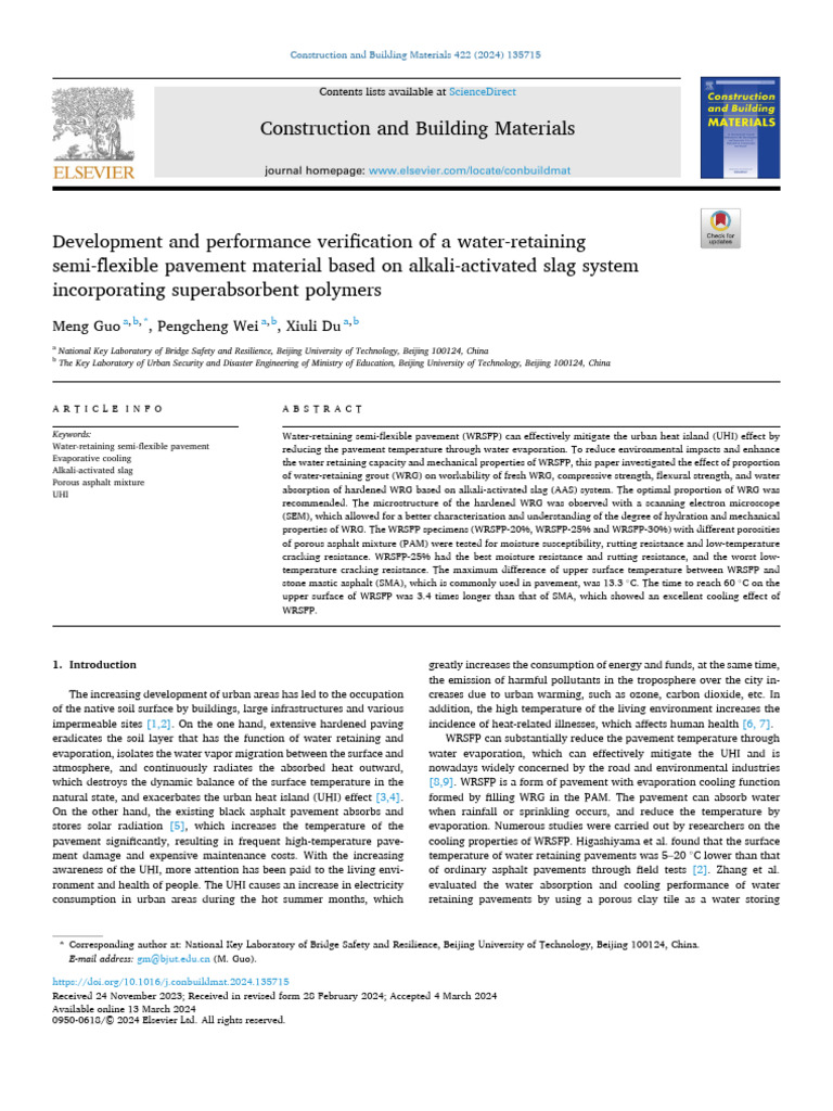 6. Development and Performance Verification of a Water-retaining Semi ...