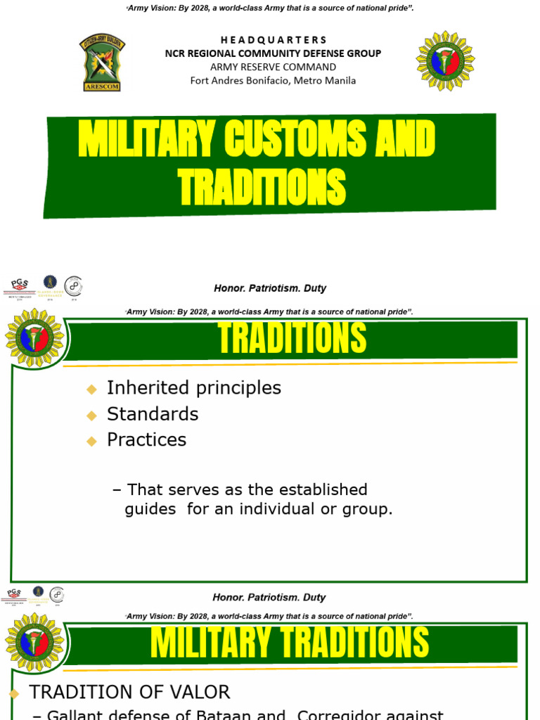Military Customs and Traditions Guide | PDF
