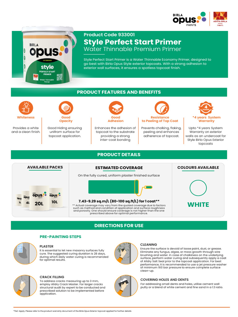 Style Perfect Start Primer Overview | PDF | Paint | Industrial Processes