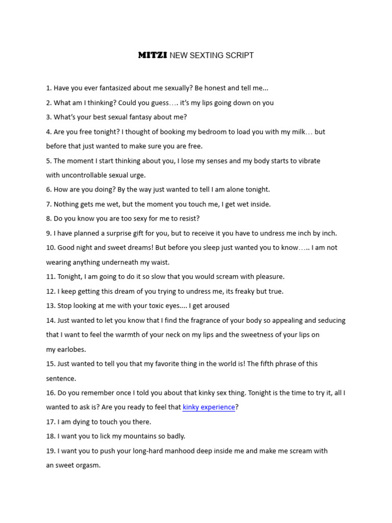 Flirty Sexting Script Ideas | PDF